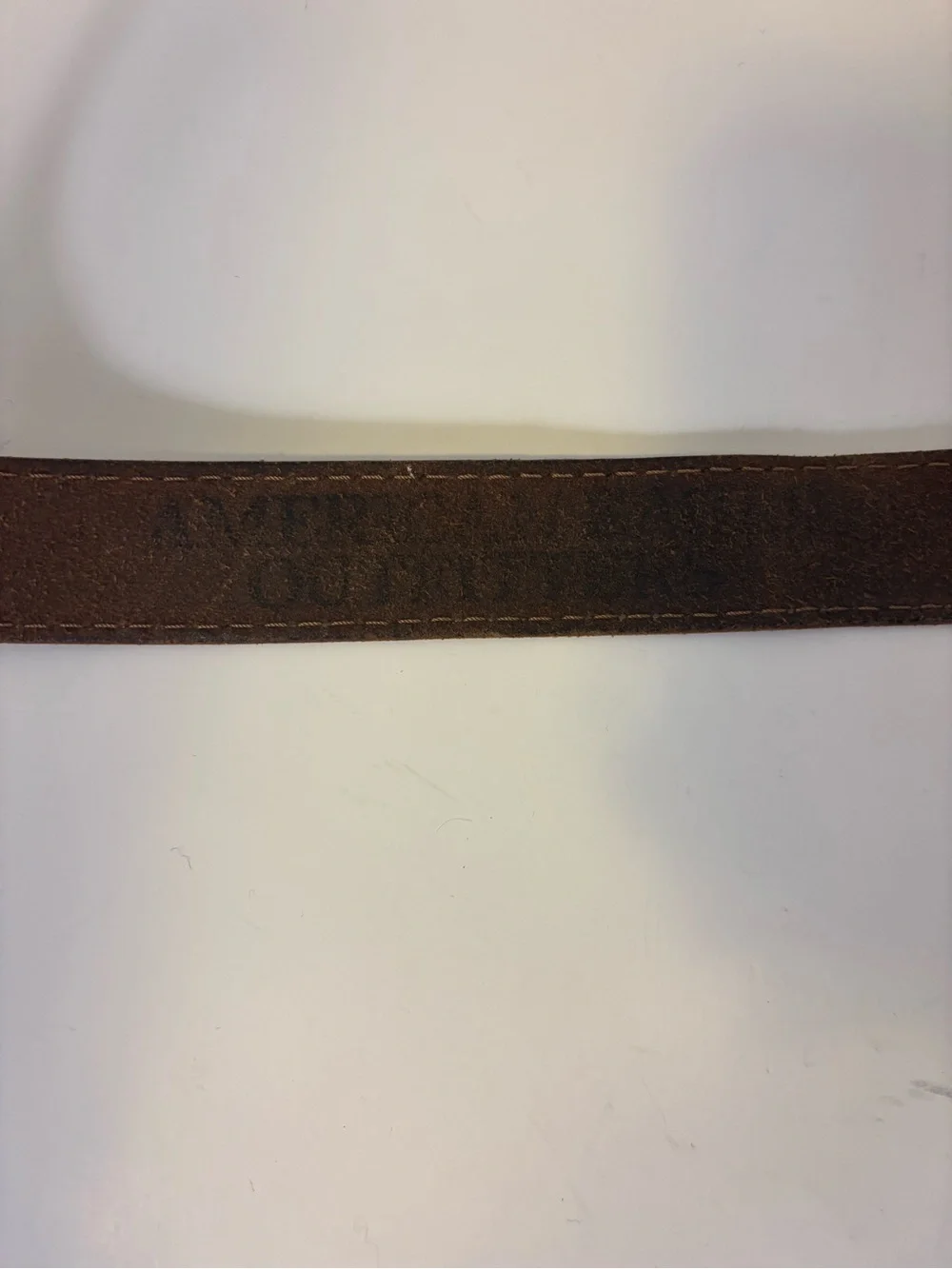 American Eagle Classic Brown Leather Men's Belt with Silver Buckle